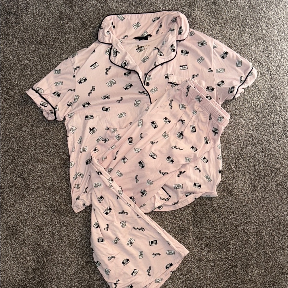 Kate Spade Pink Camera Pajama Set Size S